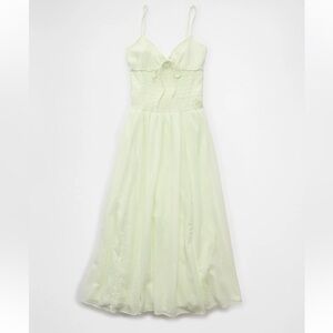 AE V-Neck Smocked Bodice Midi Dress